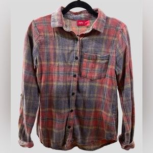 Buckle Daytrip Women’s Flannel Size S Pink and Blue